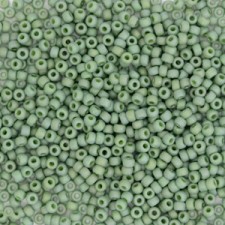 Miyuki rocailles Perlen 15/0 - Opaque glazed frosted pistachio green 15-4698